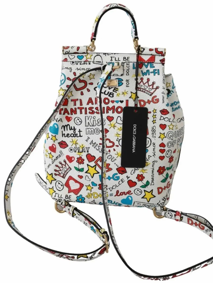 DOLCE &amp; GABBANA SICILY DG LOVE TRAVEL LEATHER BACKPACK