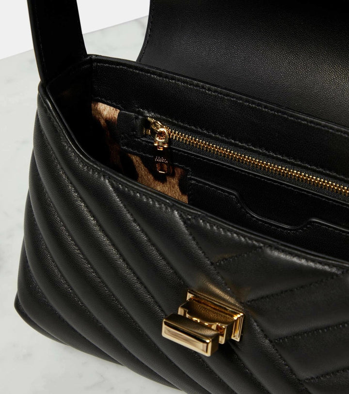 DOLCE &amp; GABBANA QUILTED LAMBSKIN LEATHER SHOULDER BAG