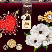 DOLCE &amp; GABBANA VELVET LIZARD EMBOSSED LEATHER EMBELLISHED BOX BAG