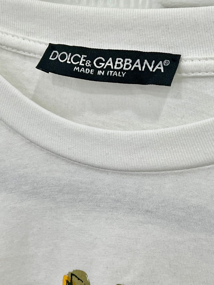 DOLCE &amp;amp; GABBANA HEART CREST PRINT T-SHIRT