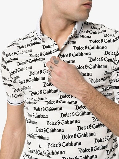 DOLCE &amp; GABBANA ALL OVER LOGO POLO SHIRT