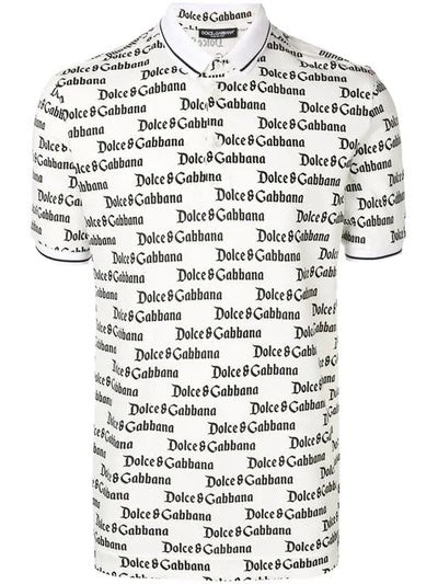 DOLCE &amp; GABBANA ALL OVER LOGO POLO SHIRT