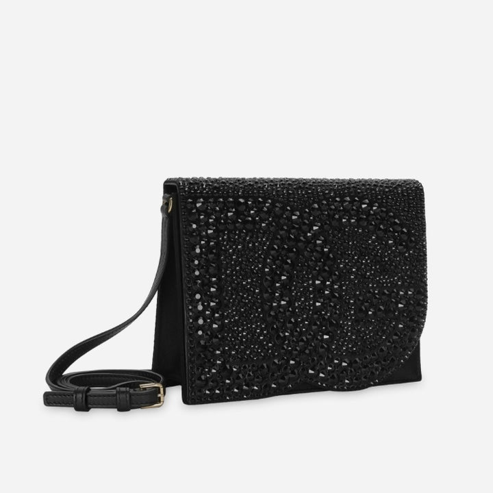 DOLCE &amp; GABBANA DG LOGO EMBELLISHED CALFSKIN LEATHER CROSSBODY BAG
