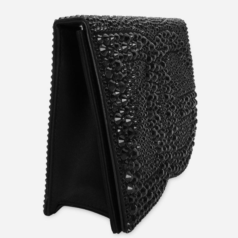 DOLCE &amp; GABBANA DG LOGO EMBELLISHED CALFSKIN LEATHER CROSSBODY BAG
