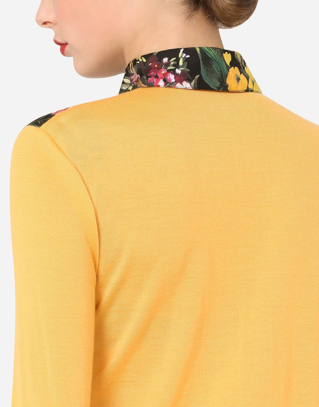 DOLCE &amp; GABBANA MULTICOLOR PATCHWORK SILK CASHMERE HENLEY SWEATER