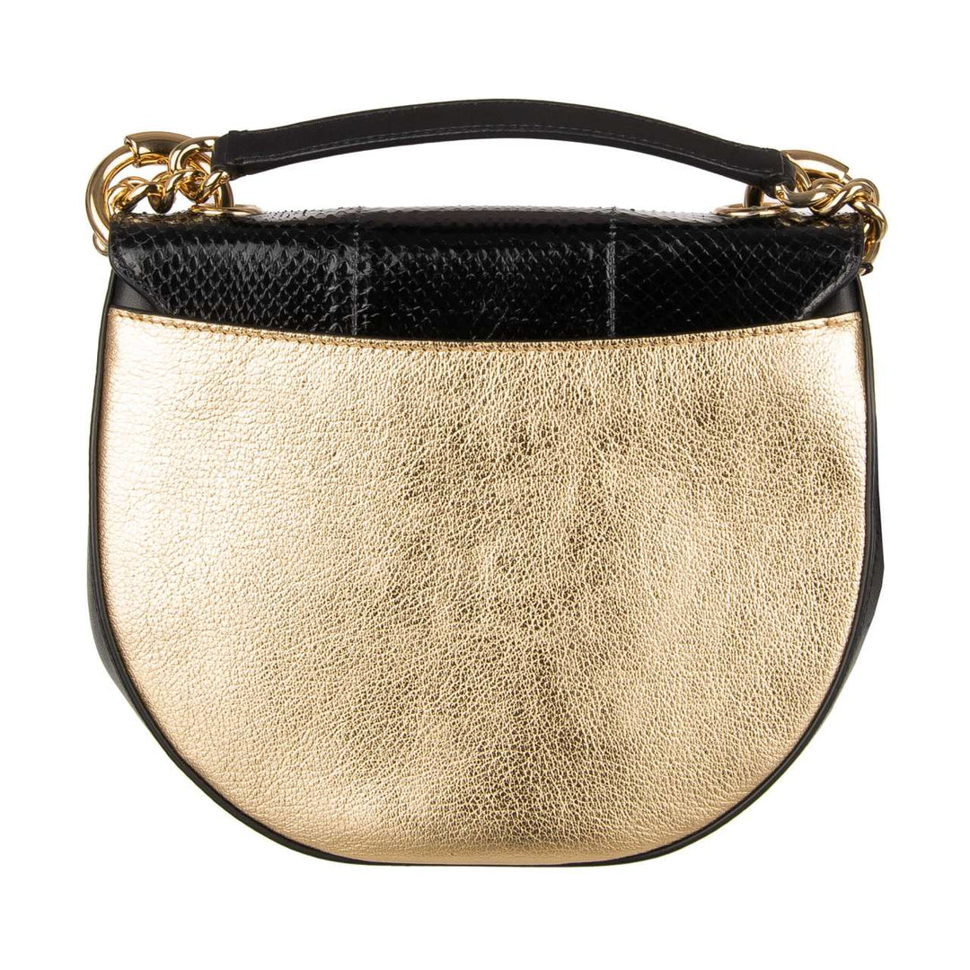 DOLCE &amp; GABBANA DG INITIALS PYTHON &amp; CALFSKIN LEATHER WIFI CROSSBODY BAG