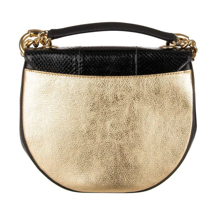 DOLCE &amp; GABBANA DG INITIALS PYTHON &amp; CALFSKIN LEATHER WIFI CROSSBODY BAG
