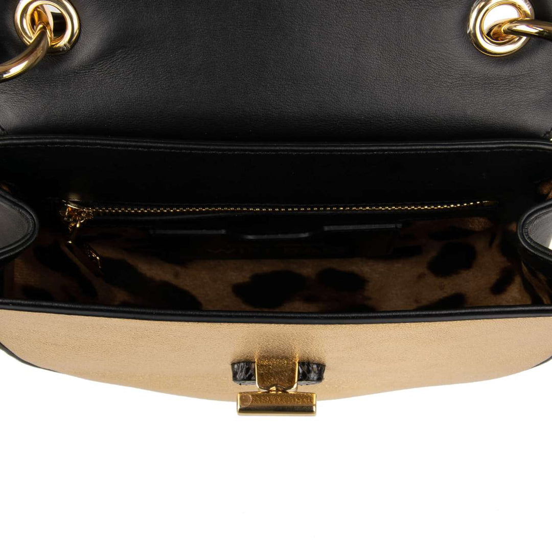DOLCE &amp; GABBANA DG INITIALS PYTHON &amp; CALFSKIN LEATHER WIFI CROSSBODY BAG