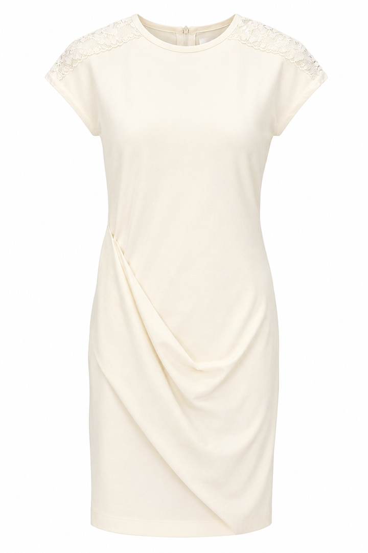 EMPORIO ARMANI CREAM SHORT DRESS