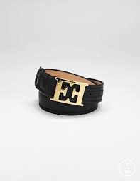 ESCADA LOGO BUCKLE VINTAGE LEATHER BELT