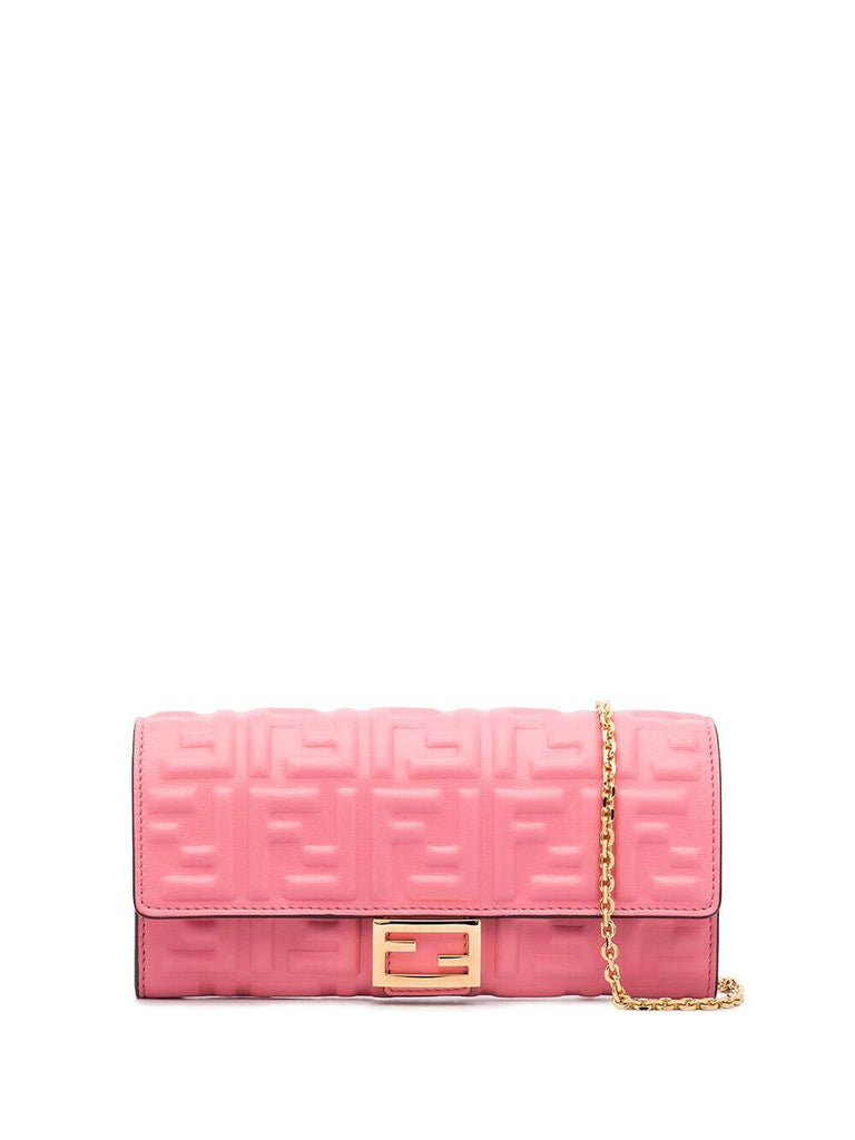 FENDI CONTINENTAL WALLET ライトピンク Baguette Continental Chain Wallet Pink | The Webster