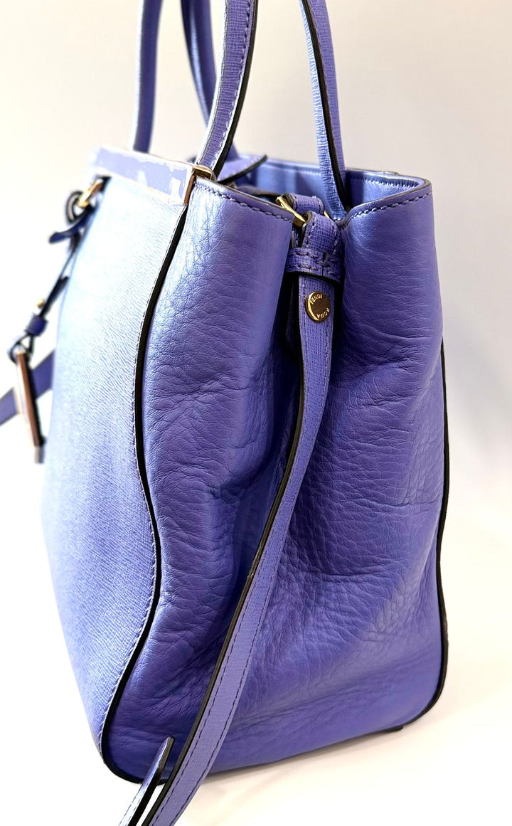 FENDI PETITE SAC 2JOURS ELITE SAFFIANO LEATHER TOTE BAG