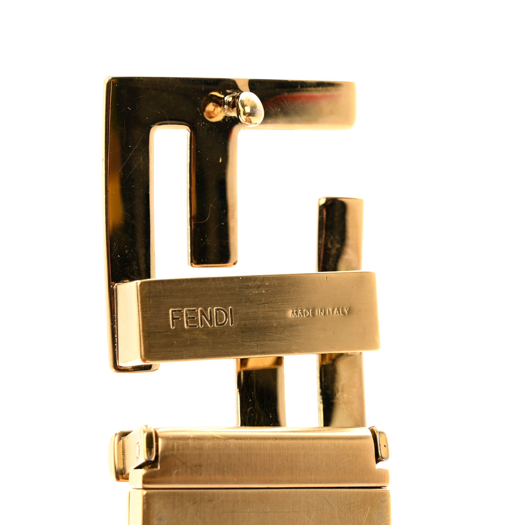 FENDI CUOIO ROMANO FF BUCKLE LEATHER BELT