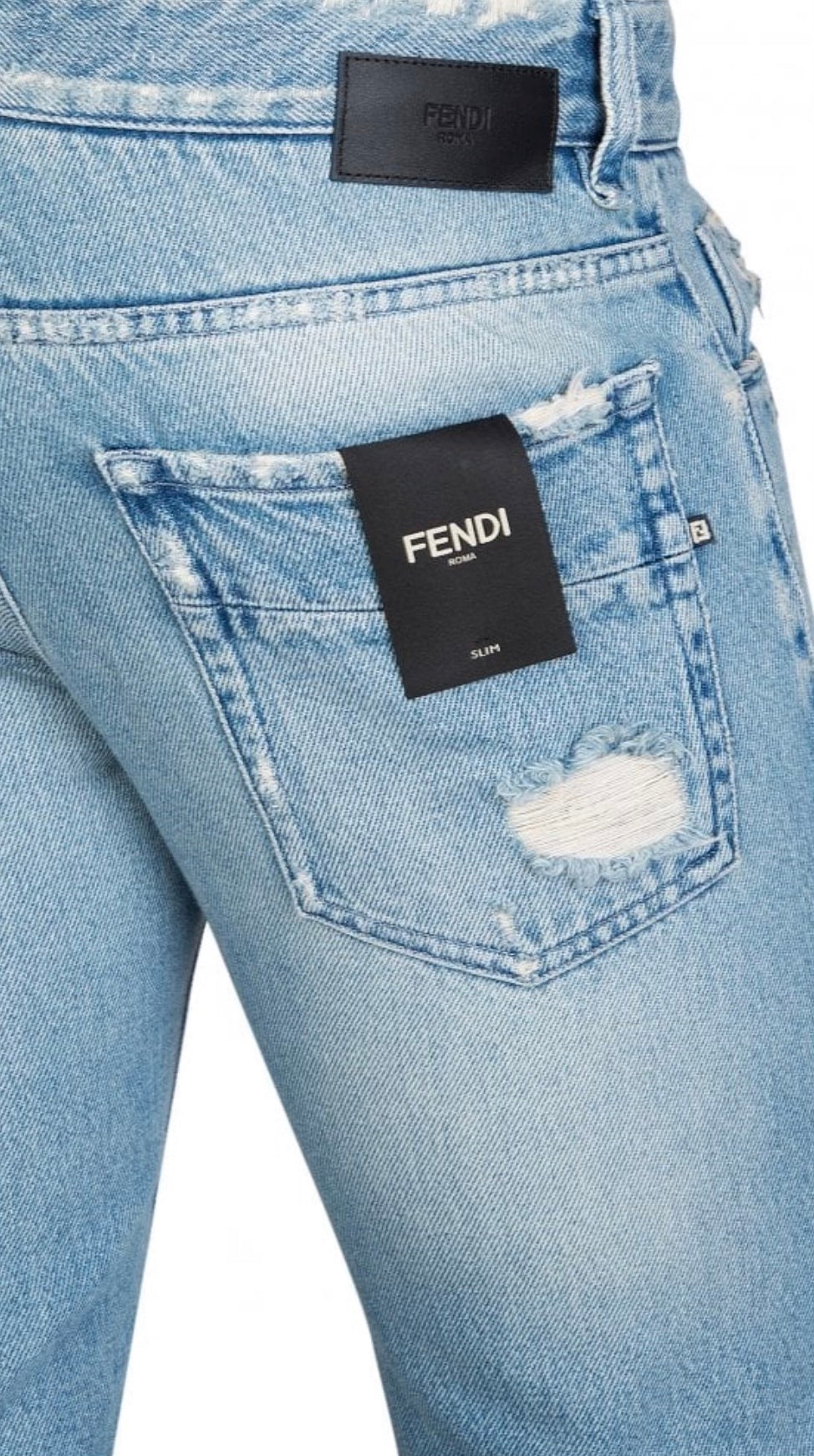 FENDI DISTRESSED FF LOGO JEANS Caroline s Fashion Luxuries