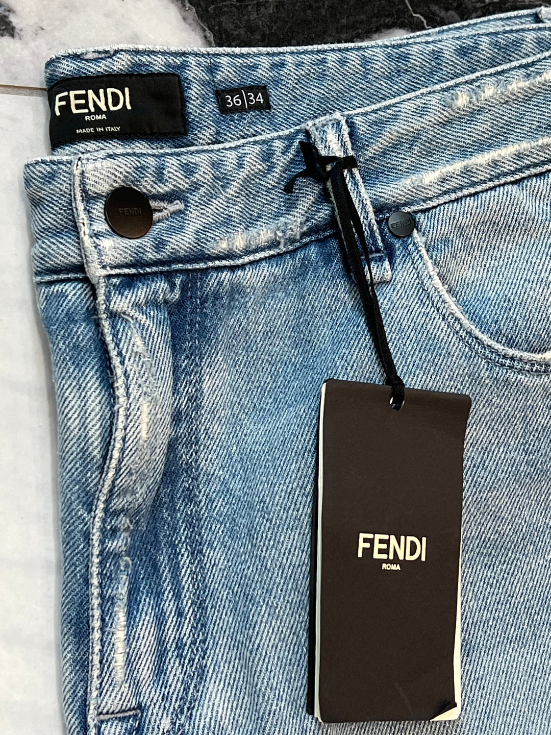 FENDI DISTRESSED FF LOGO JEANS – Caroline's Fashion Luxuries
