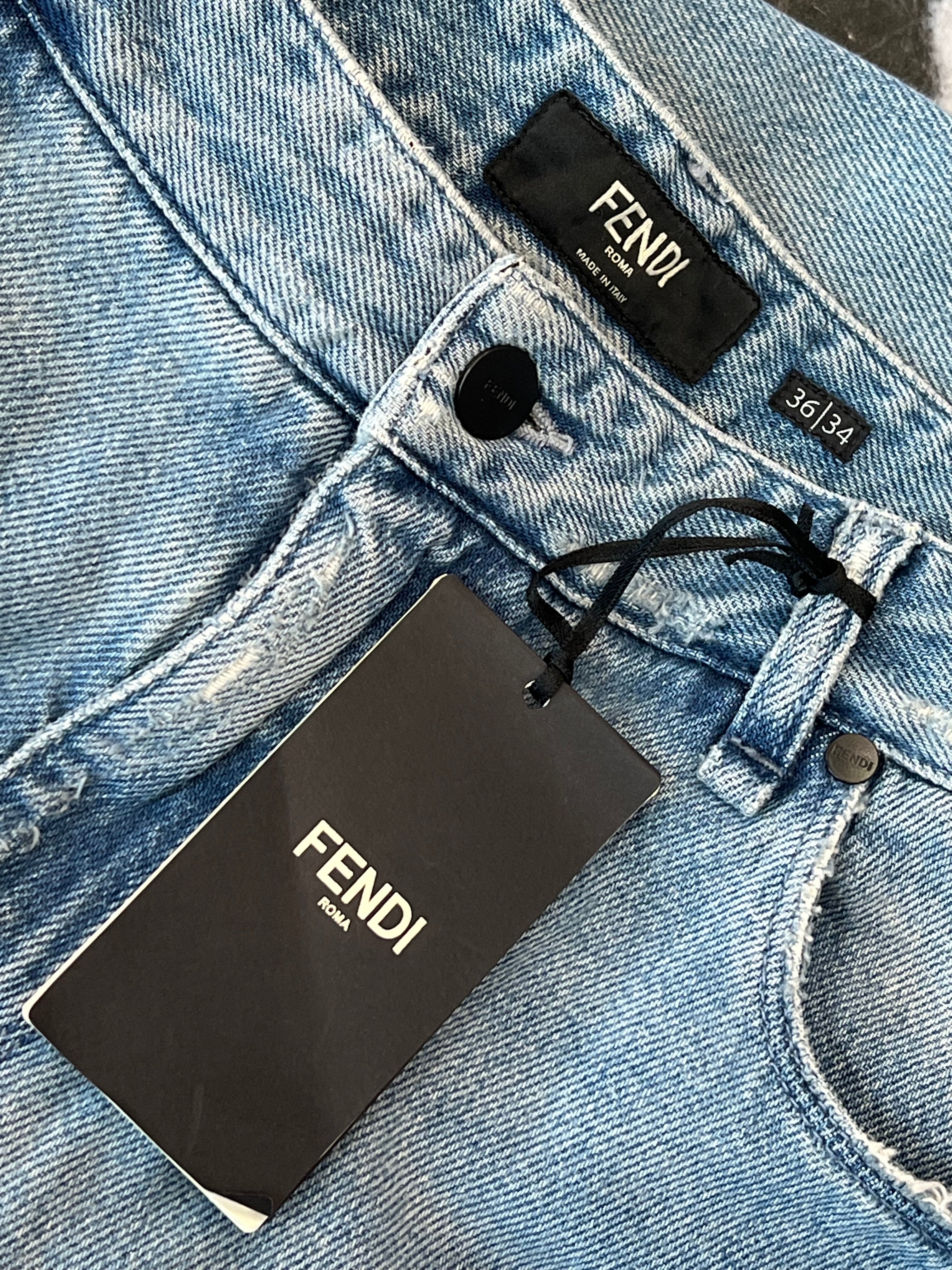 FENDI DISTRESSED FF LOGO JEANS – Caroline's Fashion Luxuries