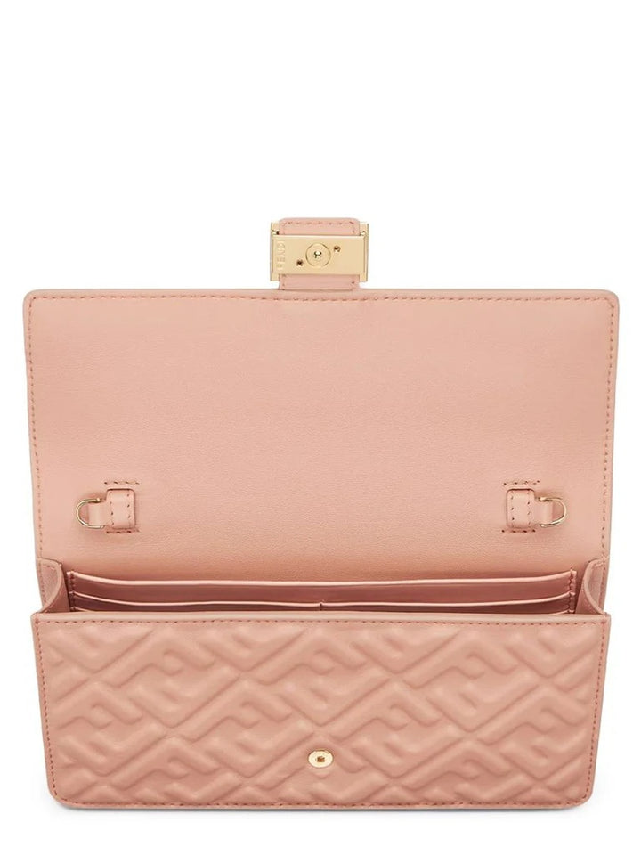 FENDI FF BAGUETTE CALFSKIN LEATHER WALLET ON CHAIN
