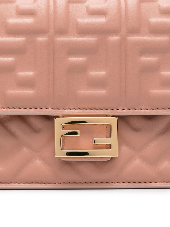 FENDI FF BAGUETTE CALFSKIN LEATHER WALLET ON CHAIN
