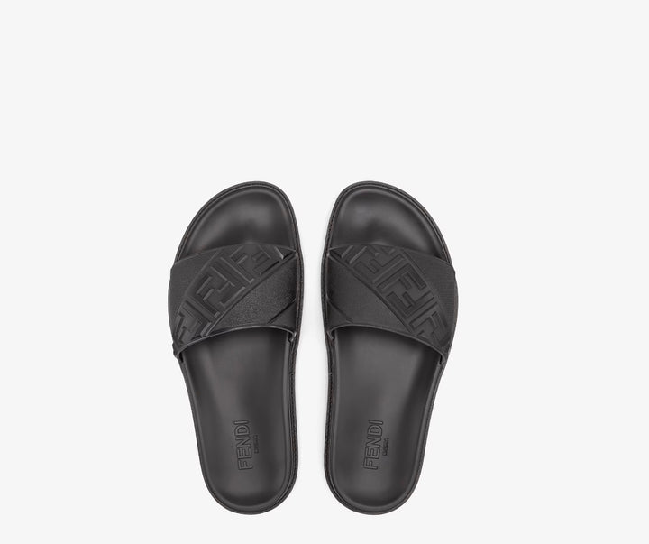 FENDI FF LOGO EMBOSSED SLIDES