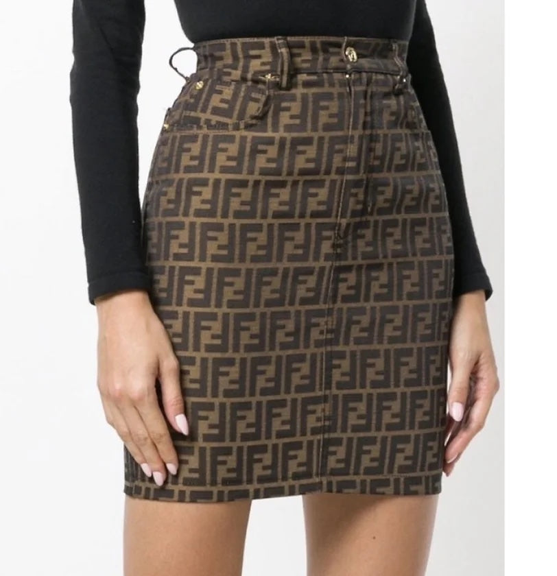 FENDI FF ZUCCA MINI SKIRT – Caroline's Fashion Luxuries