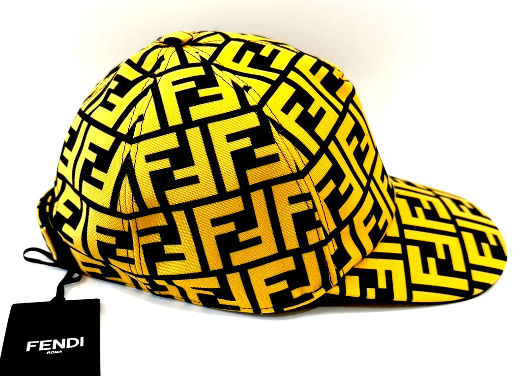 FENDI FF PRINT CANVAS BASEBALL CAP