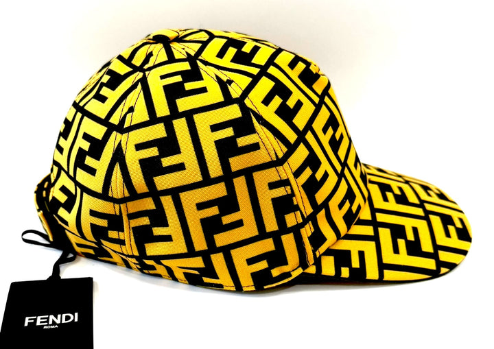 FENDI FF PRINT CANVAS BASEBALL CAP