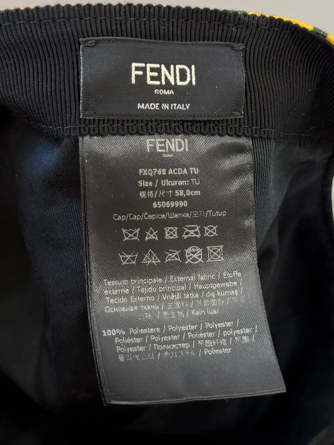 FENDI FF PRINT CANVAS BASEBALL CAP