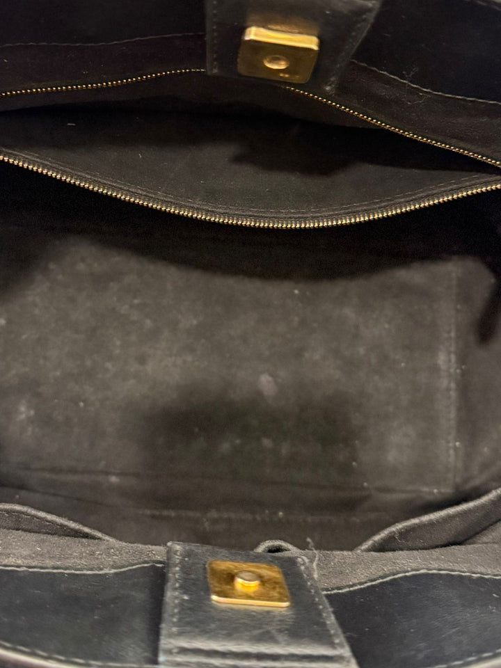 FENDI FF VITELLO GLACIER CALFSKIN LEATHER SMALL SATCHEL BAG