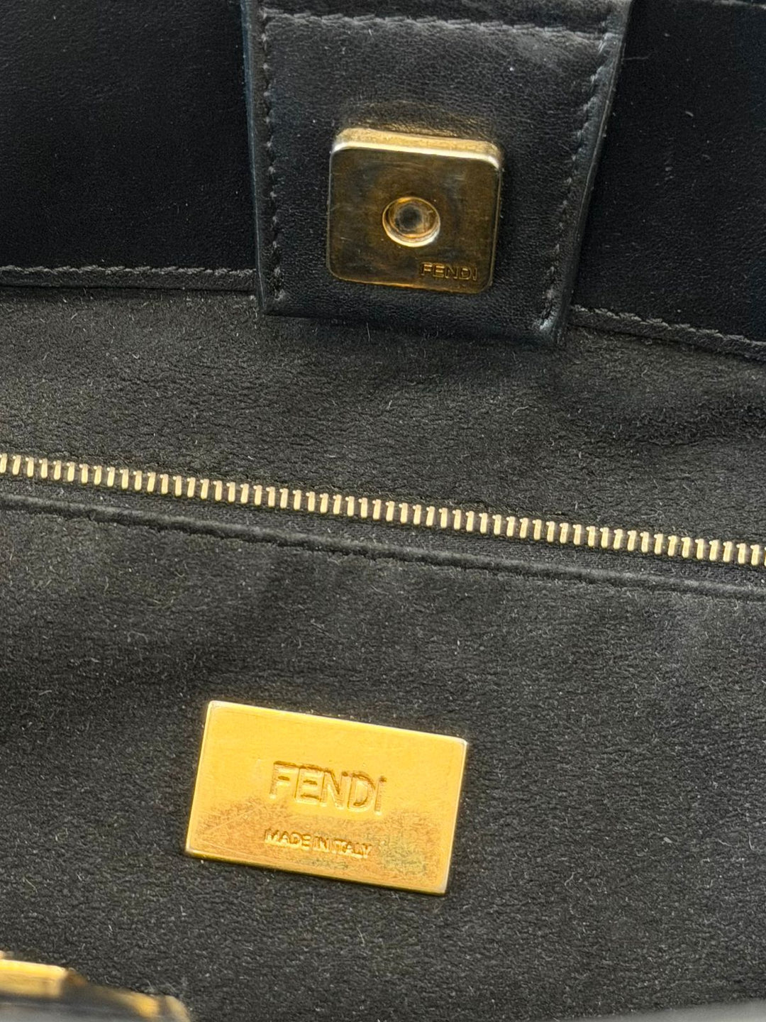 FENDI FF VITELLO GLACIER CALFSKIN LEATHER SMALL SATCHEL BAG
