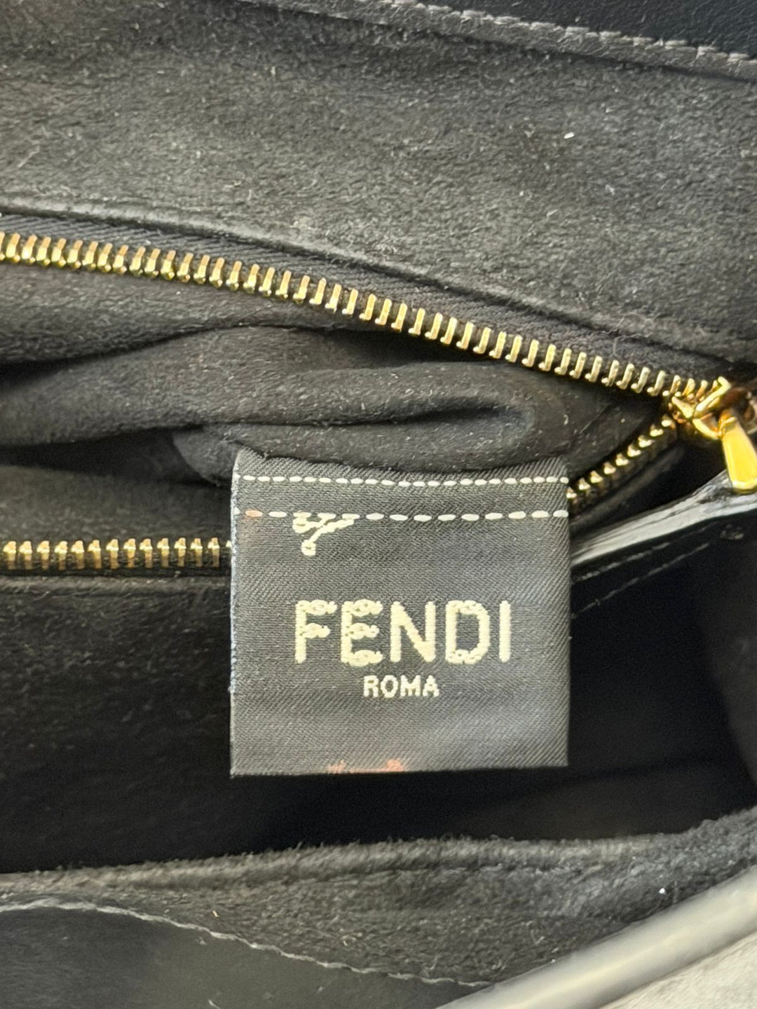 FENDI FF VITELLO GLACIER CALFSKIN LEATHER SMALL SATCHEL BAG