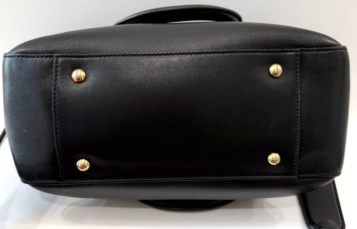 FENDI FF VITELLO GLACIER CALFSKIN LEATHER SMALL SATCHEL BAG