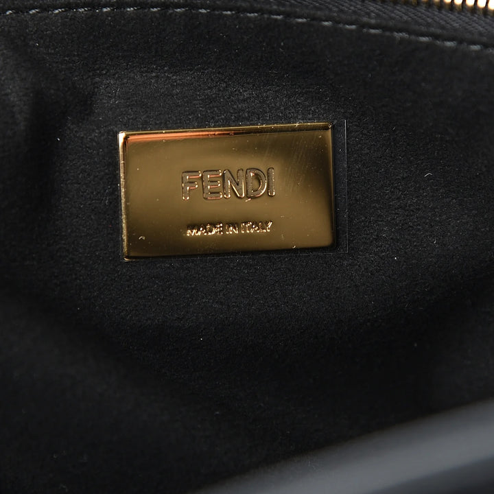 FENDI FF VITELLO GLACIER CALFSKIN LEATHER SMALL SATCHEL BAG