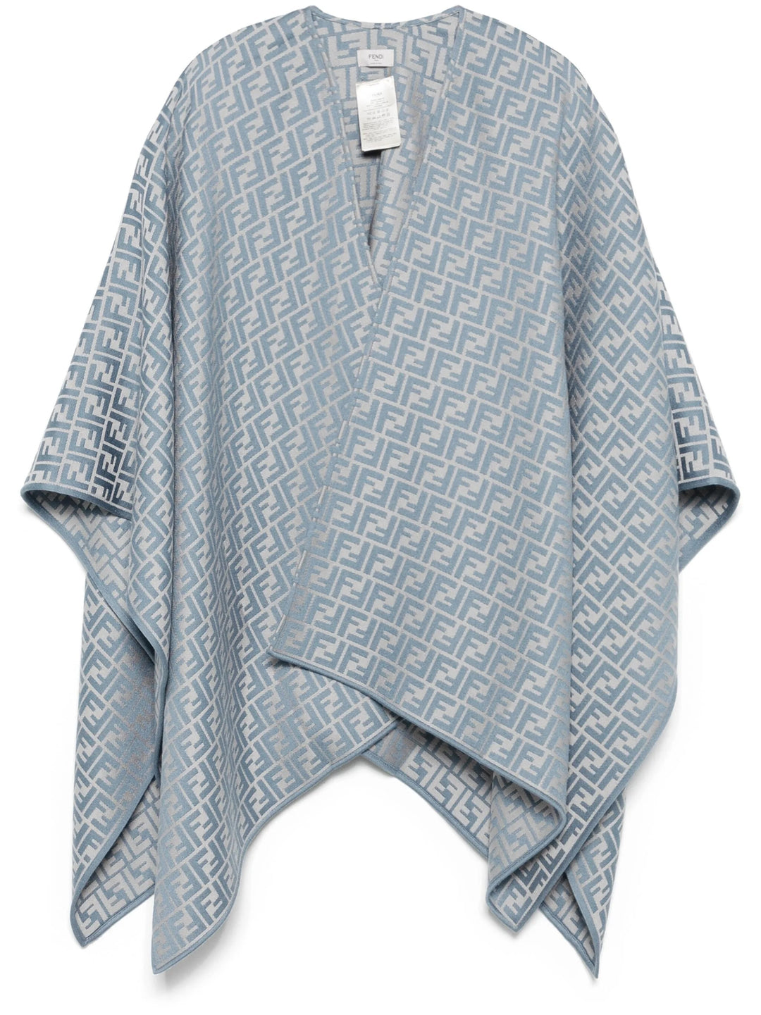 FENDI FF WOOL SILK BLEND PONCHO CAPE
