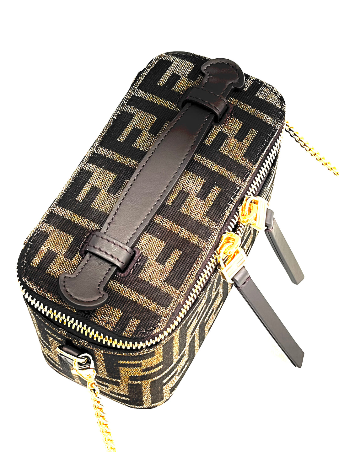 FENDI FF JACQUARD MINI VANITY BAG