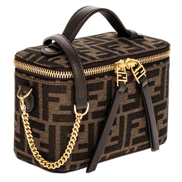 FENDI FF JACQUARD MINI VANITY BAG