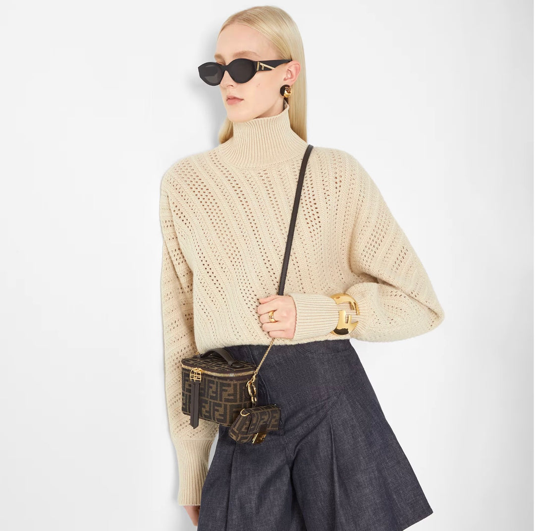 FENDI FF JACQUARD MINI VANITY BAG
