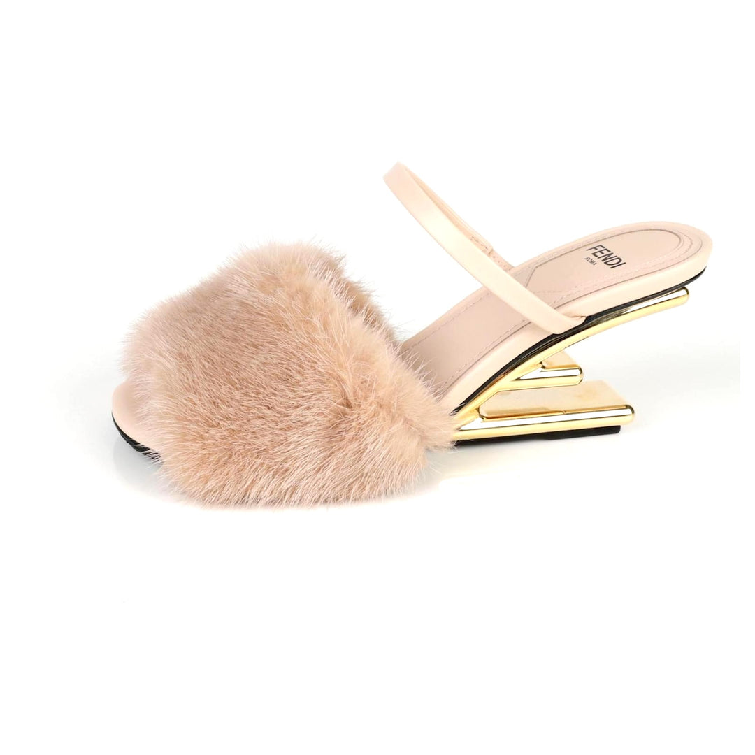 FENDI FENDI FIRST MINK HIGH HEEL MULES