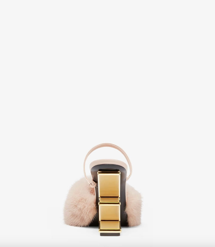 FENDI FENDI FIRST MINK HIGH HEEL MULES