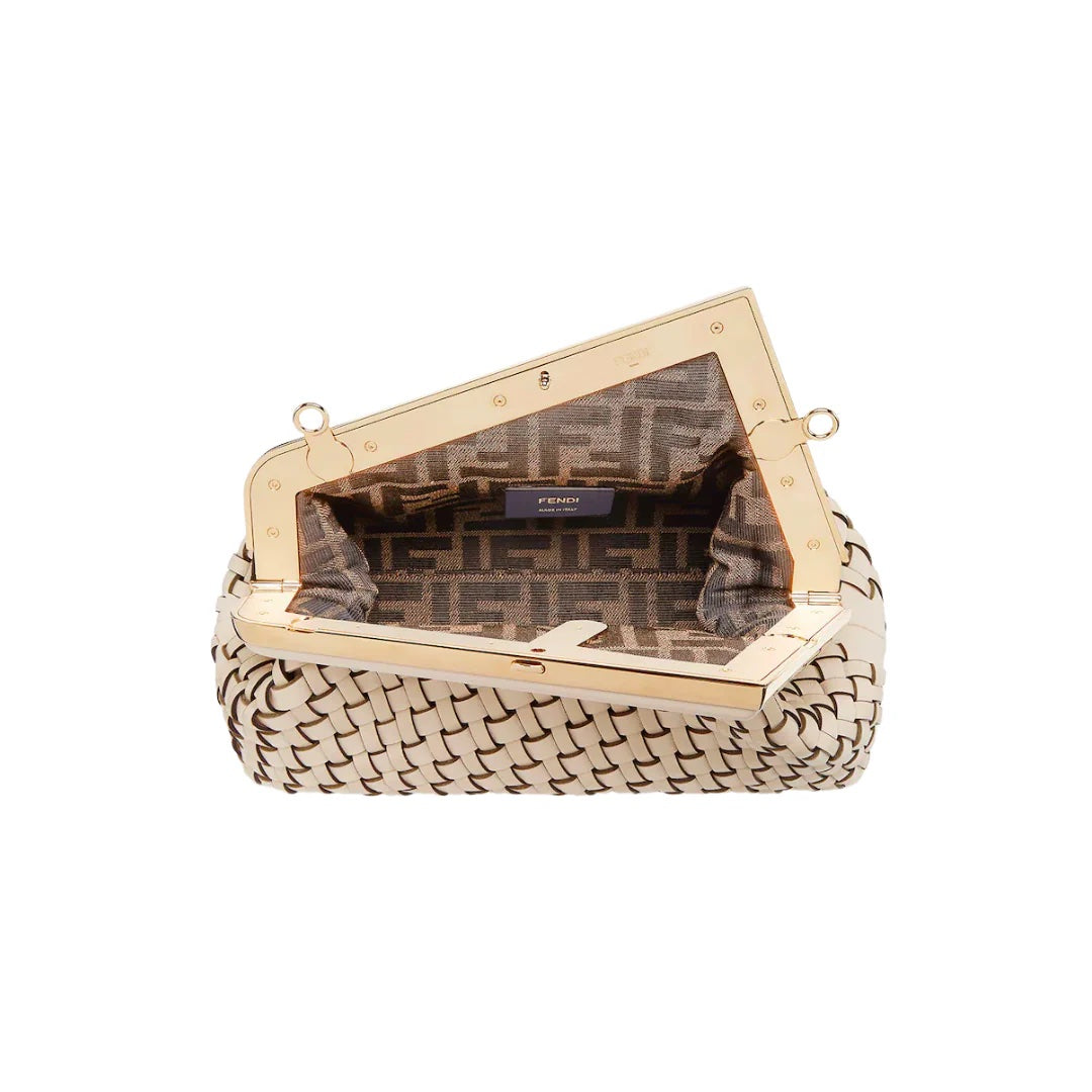 FENDI FENDI FIRST SMALL INTERLACED LEATHER BAG