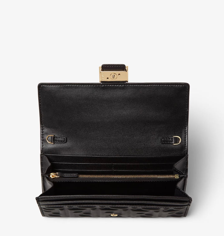 FENDI BAGUETTE NAPPA LEATHER CONTINENTAL WALLET ON CHAIN
