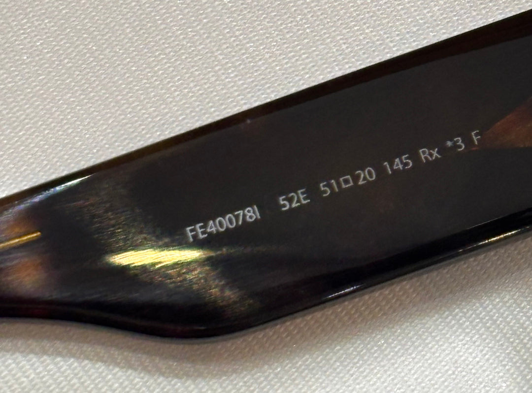 FENDI FENDIGRAPHY FE40078I 52E TORTOISESHELL ACETATE SUNGLASSES