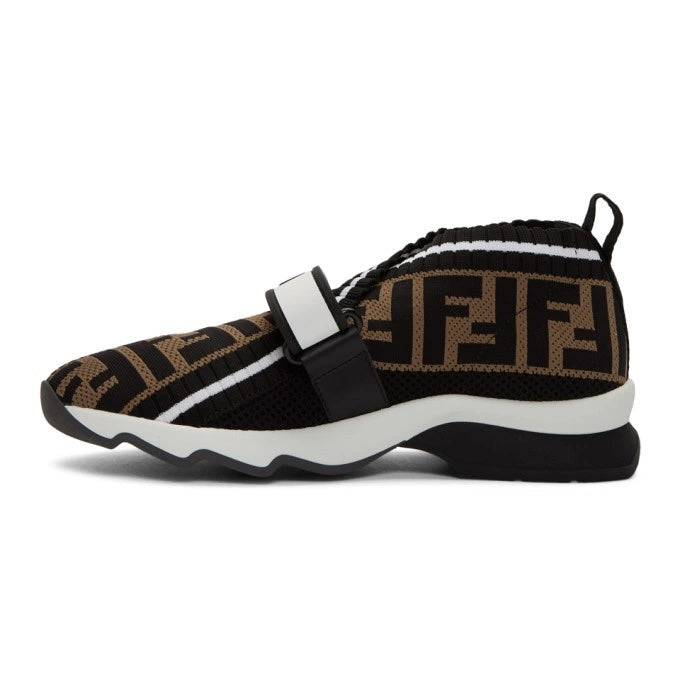 FENDI FOREVER FENDI ROCKOKO FF JACQUARD STRETCH KNIT SNEAKERS