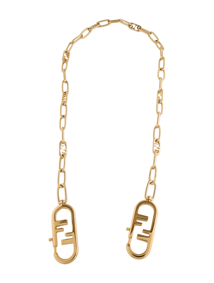 FENDI TIMELESS GOLD COLORED METAL CHAIN SHOULDER STRAP  display picture 2