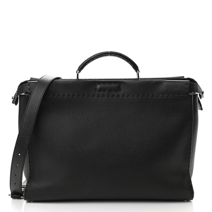 FENDI LARGE SELLERIA MONSTER PEEKABOO CALFSKIN LEATHER BAG