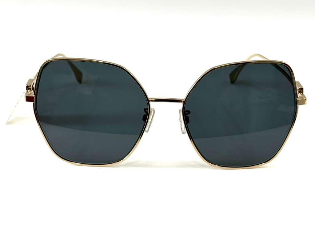 FENDI GEOMETRIC METAL AVIATOR BAGUETTE COLLECTION SUNGLASSES