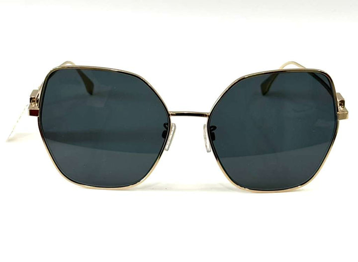 FENDI GEOMETRIC METAL AVIATOR BAGUETTE COLLECTION SUNGLASSES