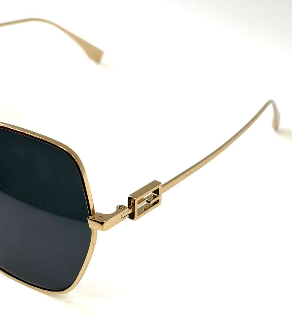 FENDI GEOMETRIC METAL AVIATOR BAGUETTE COLLECTION SUNGLASSES
