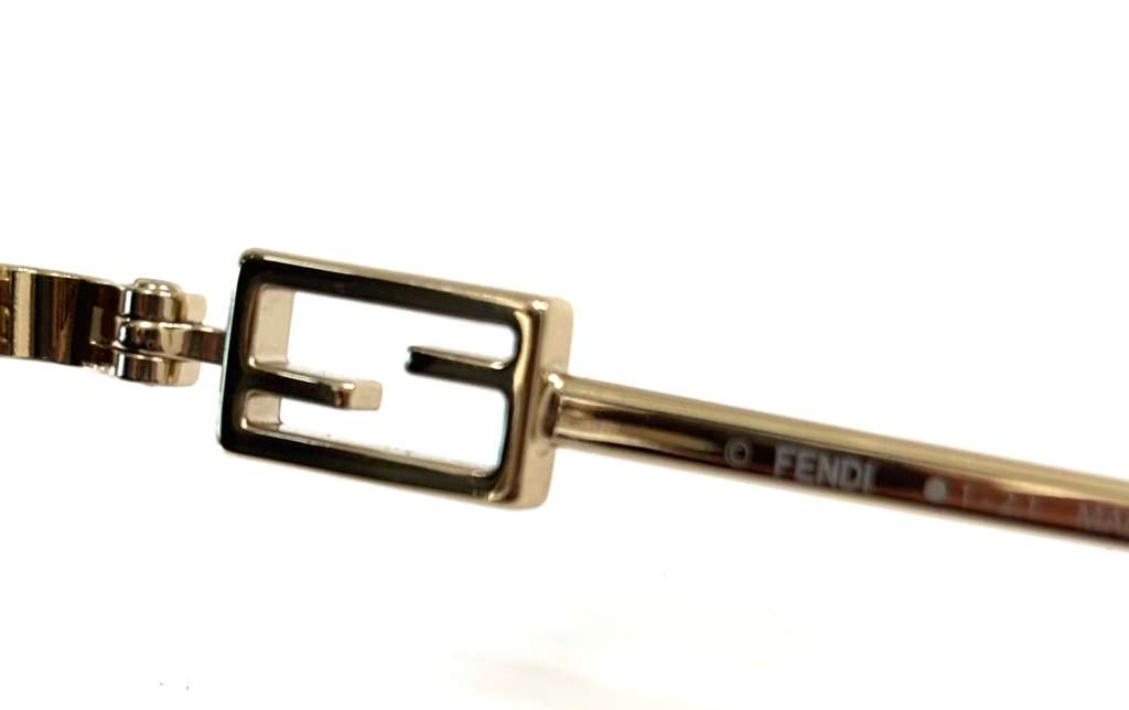 FENDI GEOMETRIC METAL AVIATOR BAGUETTE COLLECTION SUNGLASSES