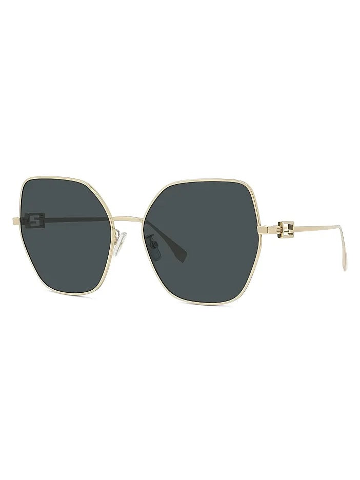 FENDI GEOMETRIC METAL AVIATOR BAGUETTE COLLECTION SUNGLASSES