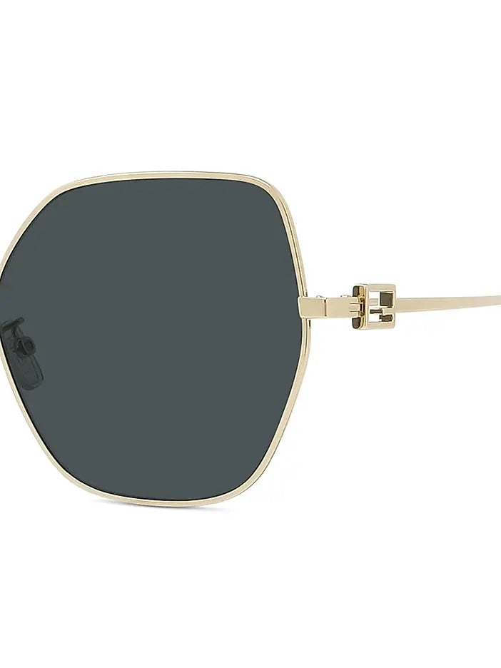 FENDI GEOMETRIC METAL AVIATOR BAGUETTE COLLECTION SUNGLASSES